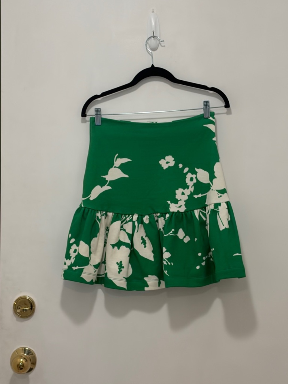 Selkie Green Floral Ruffle Hem Women’s Skirt
